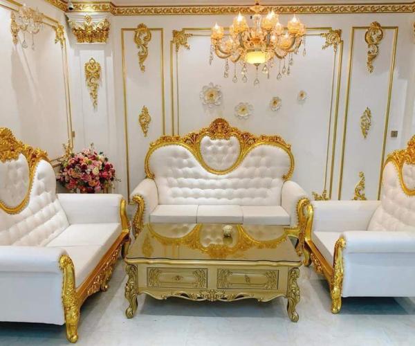 GHẾ SOFA TÂN CỔ ĐIỂN KHUNG MẠ VÀNG 