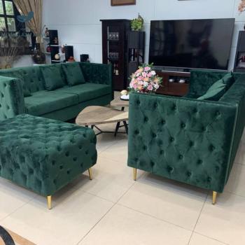 GHẾ SOFA BỘ CHÂN INOX MẠ VÀNG