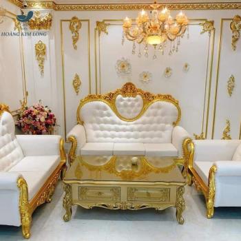 GHẾ SOFA TÂN CỔ ĐIỂN KHUNG MẠ VÀNG 